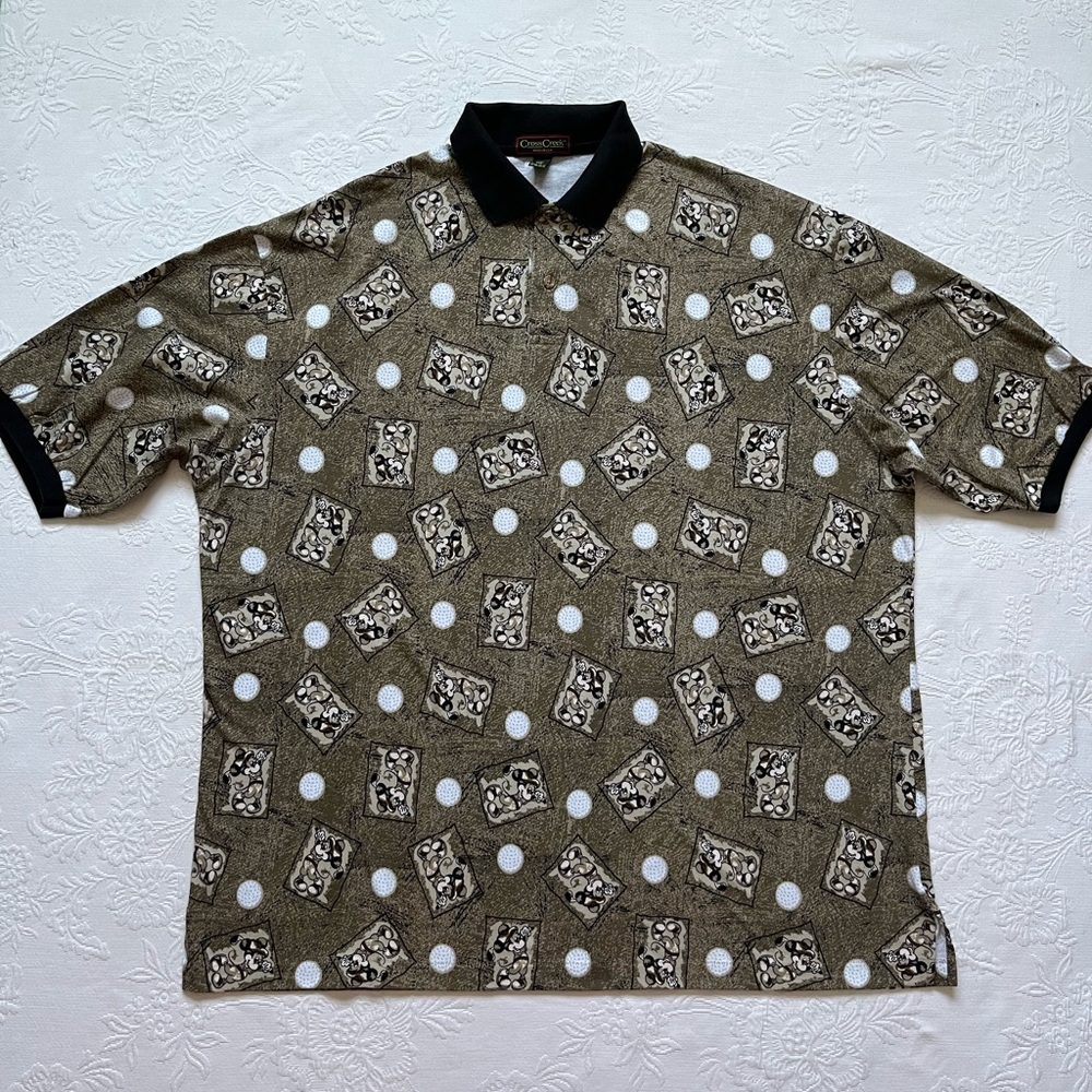 Vintage Cross Creek Mickey Mouse The Walt Disney Co Golf Polo Novelty USA XXL